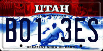 UT license plate B013ES
