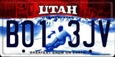 UT license plate B013JV