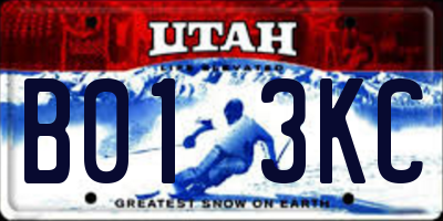 UT license plate B013KC