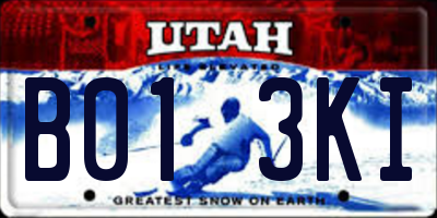 UT license plate B013KI