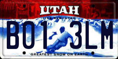 UT license plate B013LM