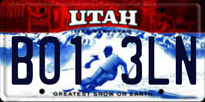 UT license plate B013LN