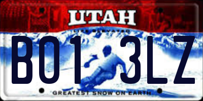 UT license plate B013LZ