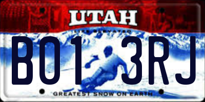 UT license plate B013RJ