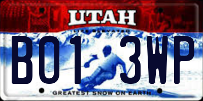 UT license plate B013WP