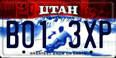UT license plate B013XP