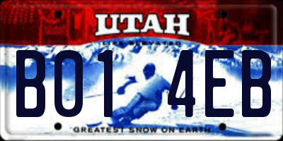 UT license plate B014EB