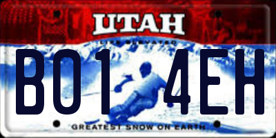 UT license plate B014EH