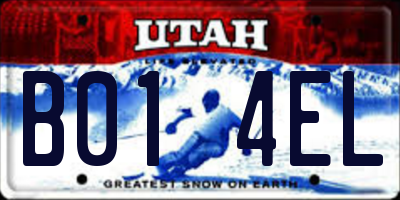 UT license plate B014EL