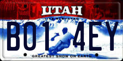UT license plate B014EY