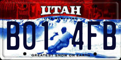 UT license plate B014FB