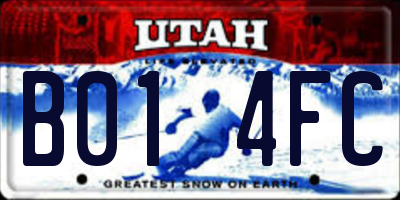 UT license plate B014FC
