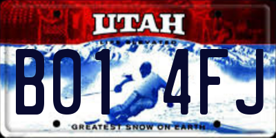 UT license plate B014FJ