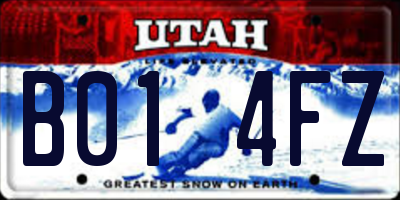 UT license plate B014FZ