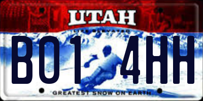 UT license plate B014HH