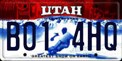 UT license plate B014HQ