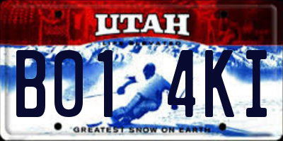 UT license plate B014KI