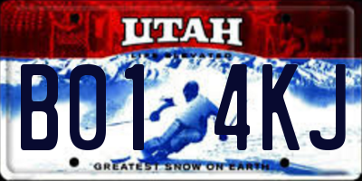 UT license plate B014KJ