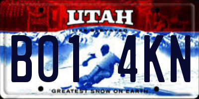 UT license plate B014KN