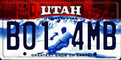 UT license plate B014MB