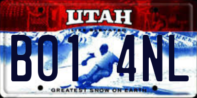 UT license plate B014NL
