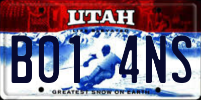 UT license plate B014NS