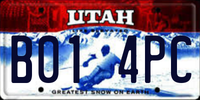 UT license plate B014PC
