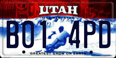 UT license plate B014PD