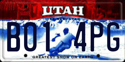UT license plate B014PG