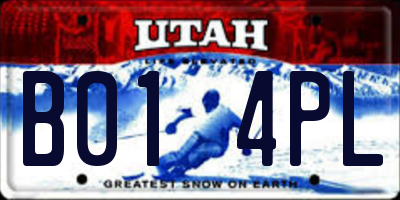 UT license plate B014PL