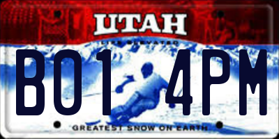 UT license plate B014PM