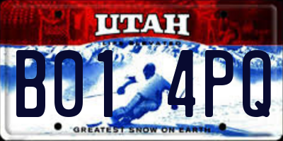 UT license plate B014PQ