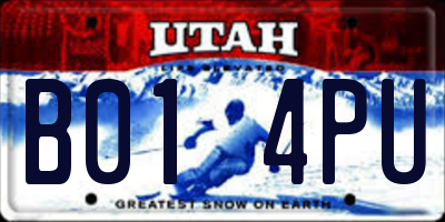 UT license plate B014PU