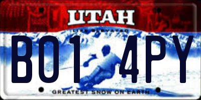 UT license plate B014PY
