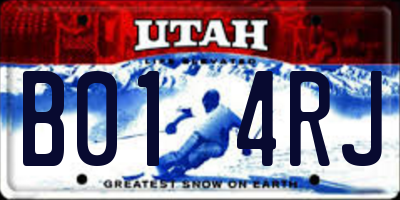 UT license plate B014RJ