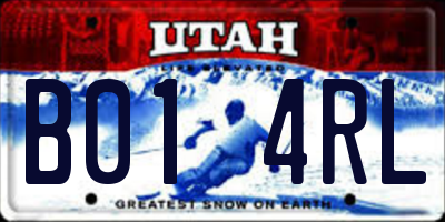 UT license plate B014RL