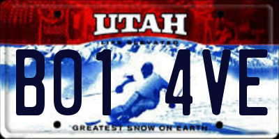 UT license plate B014VE