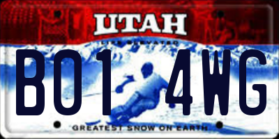 UT license plate B014WG