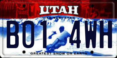 UT license plate B014WH