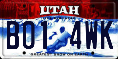 UT license plate B014WK
