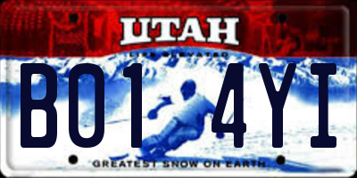 UT license plate B014YI