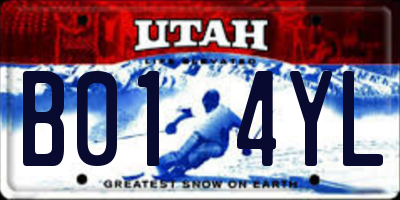 UT license plate B014YL