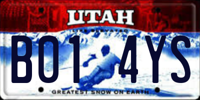 UT license plate B014YS