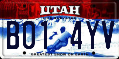 UT license plate B014YV