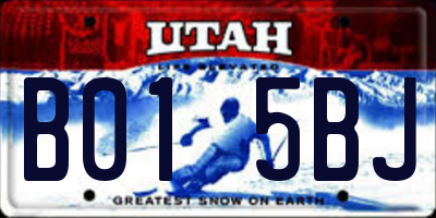 UT license plate B015BJ