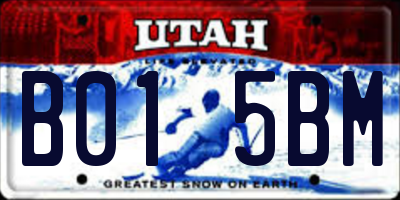 UT license plate B015BM