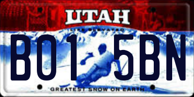 UT license plate B015BN