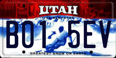 UT license plate B015EV