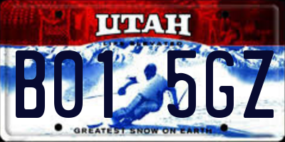 UT license plate B015GZ