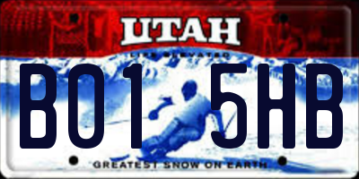 UT license plate B015HB